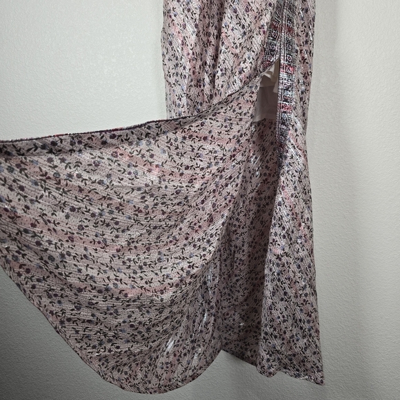 Free People Gia Nina Silk Midi Party Dress Size Large $350 Open Low Back - Picture 7 of 12